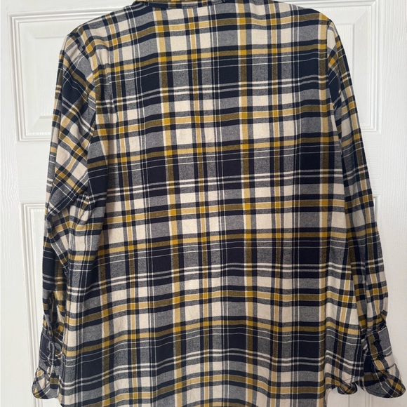 Cabi Seattle shirt Plaid Ruffle Women's Top - Navy and Yellow - Picture 3 of 3